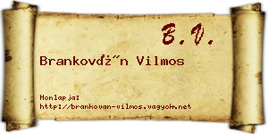 Brankován Vilmos névjegykártya